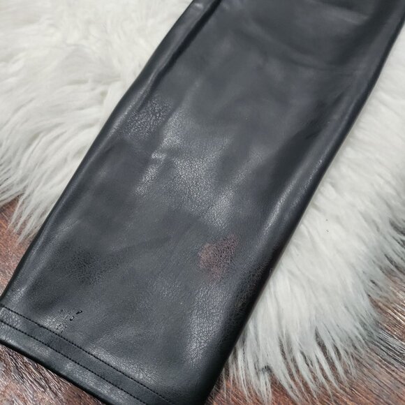 Red Hot Spanx Faux Leather Black Leggings Women's Size Large - Picture 7 of 11